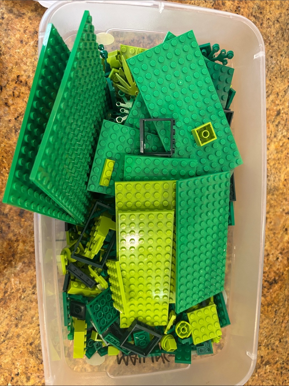 Lego Green Mixed Baseplates & Bricks - 2.1 lbs